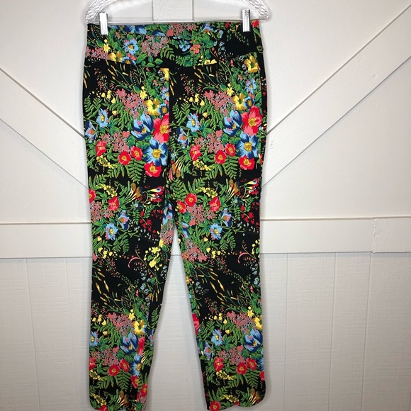 Soft Surroundings In Bloom Floral Slim Ankle Pants Sz M Pull On Stretch Casual - Picture 2 of 15